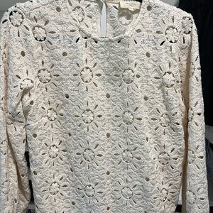 Sezane Jesse blouse long sleeve ecru Sz8